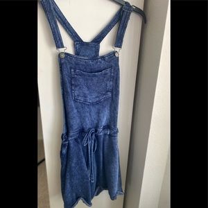 Wallflower - blue, knit overall shorts romper